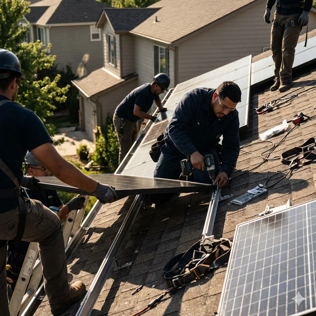 Professional solar installation